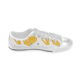 French fries white paper box pattern Men's Low Top Shoes White