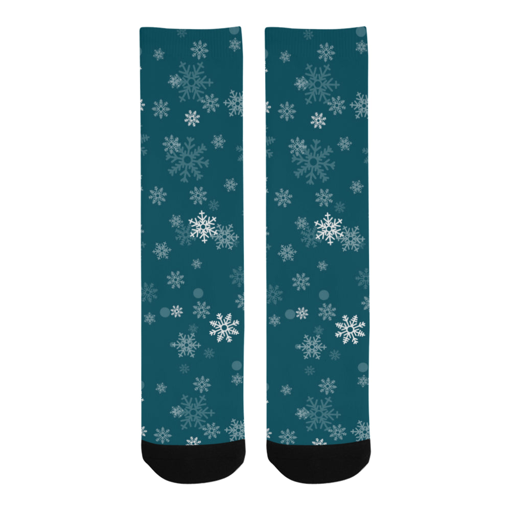 Snowflake pattern dark background Crew Socks