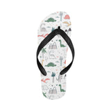 Cute cartoon dinosaurs tree pattern Unisex Flip Flops