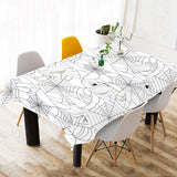 Spider web cobweb pattern white background Tablecloth