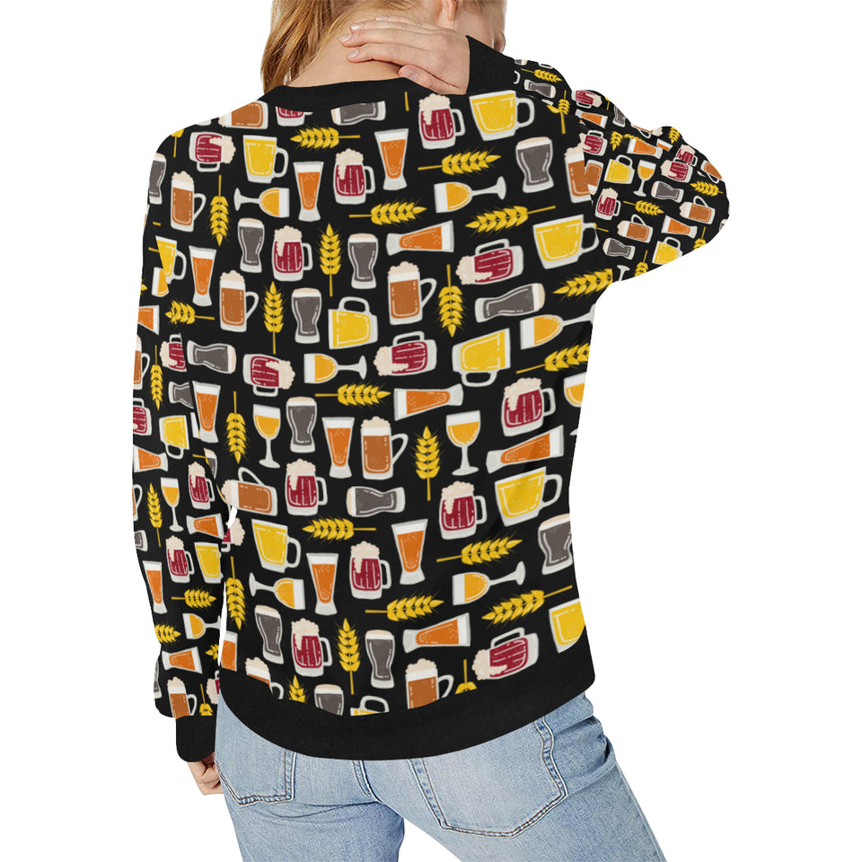 Beer type pattern Women's Crew Neck Sweatshirt