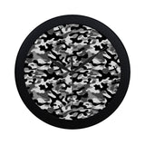 Black white camouflage pattern Elegant Black Wall Clock