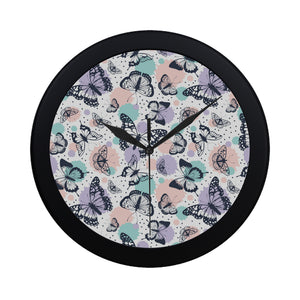 Butterfly pattern Elegant Black Wall Clock