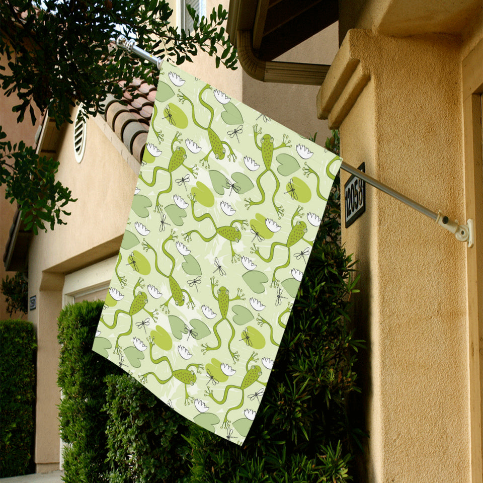 Cute frog dragonfly pattern House Flag Garden Flag