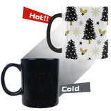 Christmas tree holly snow star pattern Morphing Mug Heat Changing Mug