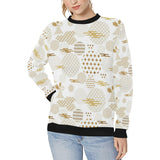 Beautiful gold japanese pattern Women's Crew Neck Sweatshirt