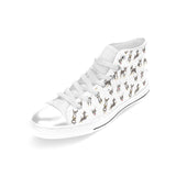 Chihuahua dog pattern Women's High Top Canvas Shoes White