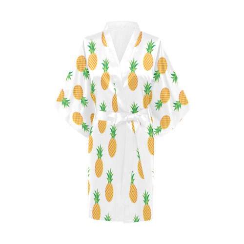 Pineapples pattern Women's Short Kimono Robe