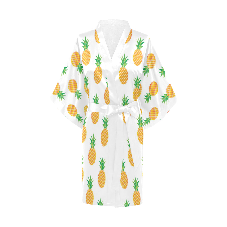 Pineapples pattern Women's Short Kimono Robe