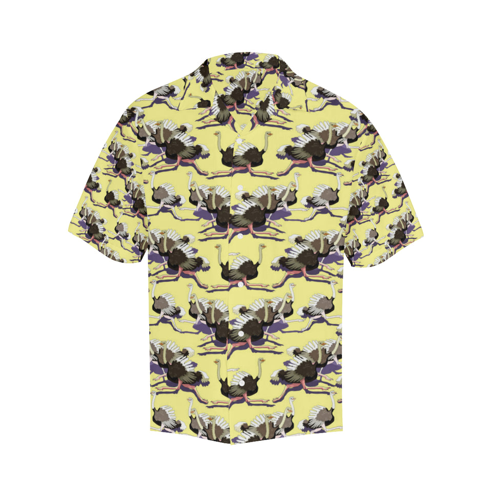 Ostrich Pattern Print Design 04 Men's All Over Print Hawaiian Shirt (Model T58)