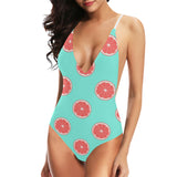 Grapefruit green background Women's One-Piece Swimsuit