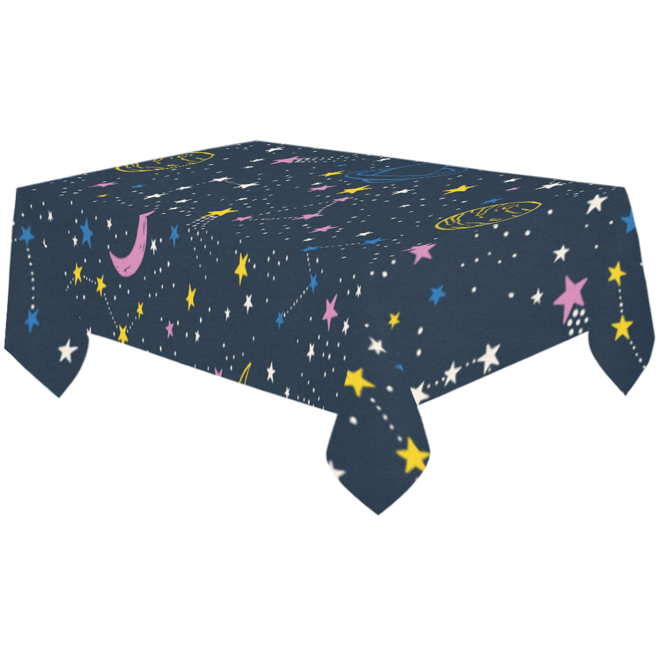 space pattern with planets, comets, constellations Tablecloth