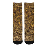 cacao beans tribal polynesian pattern background Crew Socks