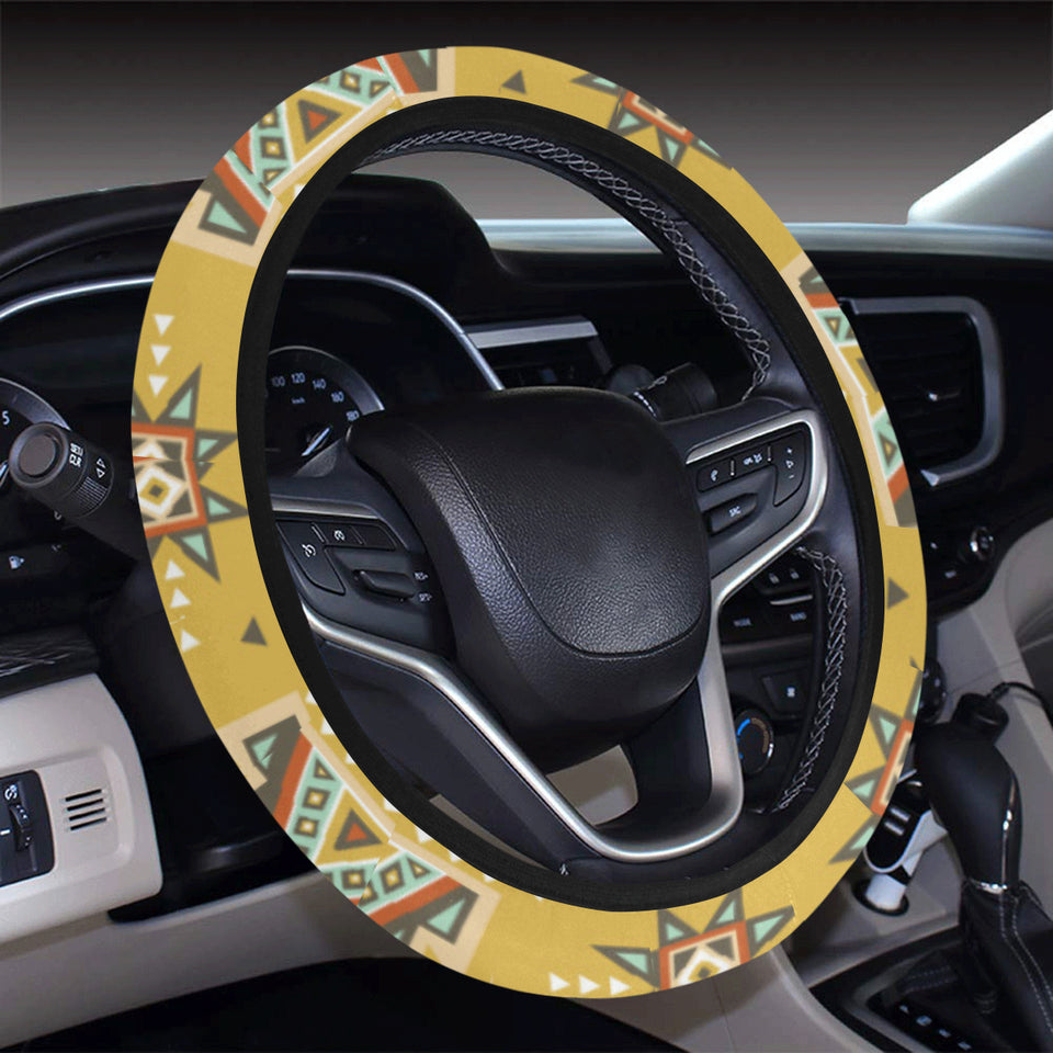 Camels ethnic motif pattern Car Steering Wheel Cover