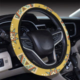 Camels ethnic motif pattern Car Steering Wheel Cover
