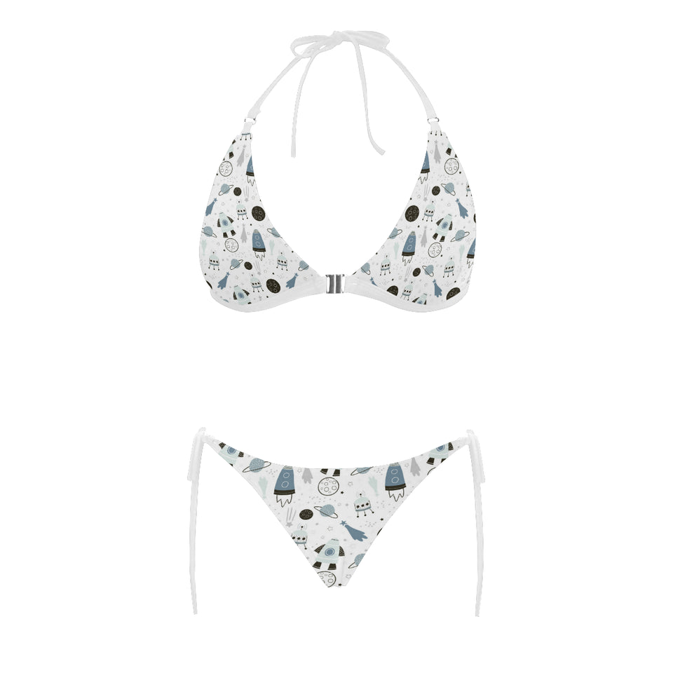 Hand drawn space elements space rocket star planet Sexy Bikinis Two-Piece Swimsuits