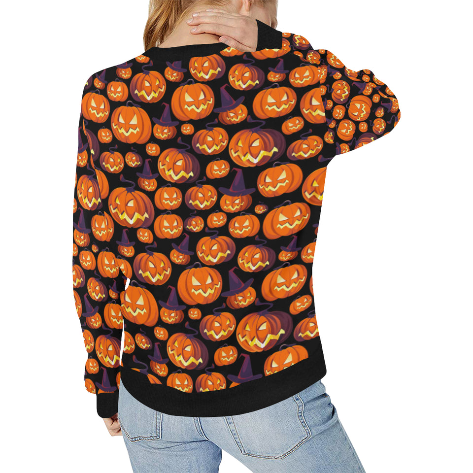 Halloween Pumpkin pattern Women's Crew Neck Sweatshirt