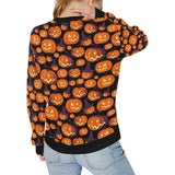 Halloween Pumpkin pattern Women's Crew Neck Sweatshirt