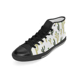Cute cactus pattern Men's High Top Canvas Shoes Black