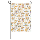 Cute dog corgi striped background pattern House Flag Garden Flag