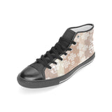 Beautiful hexagon japanese  pattern Women's High Top Canvas Shoes Black