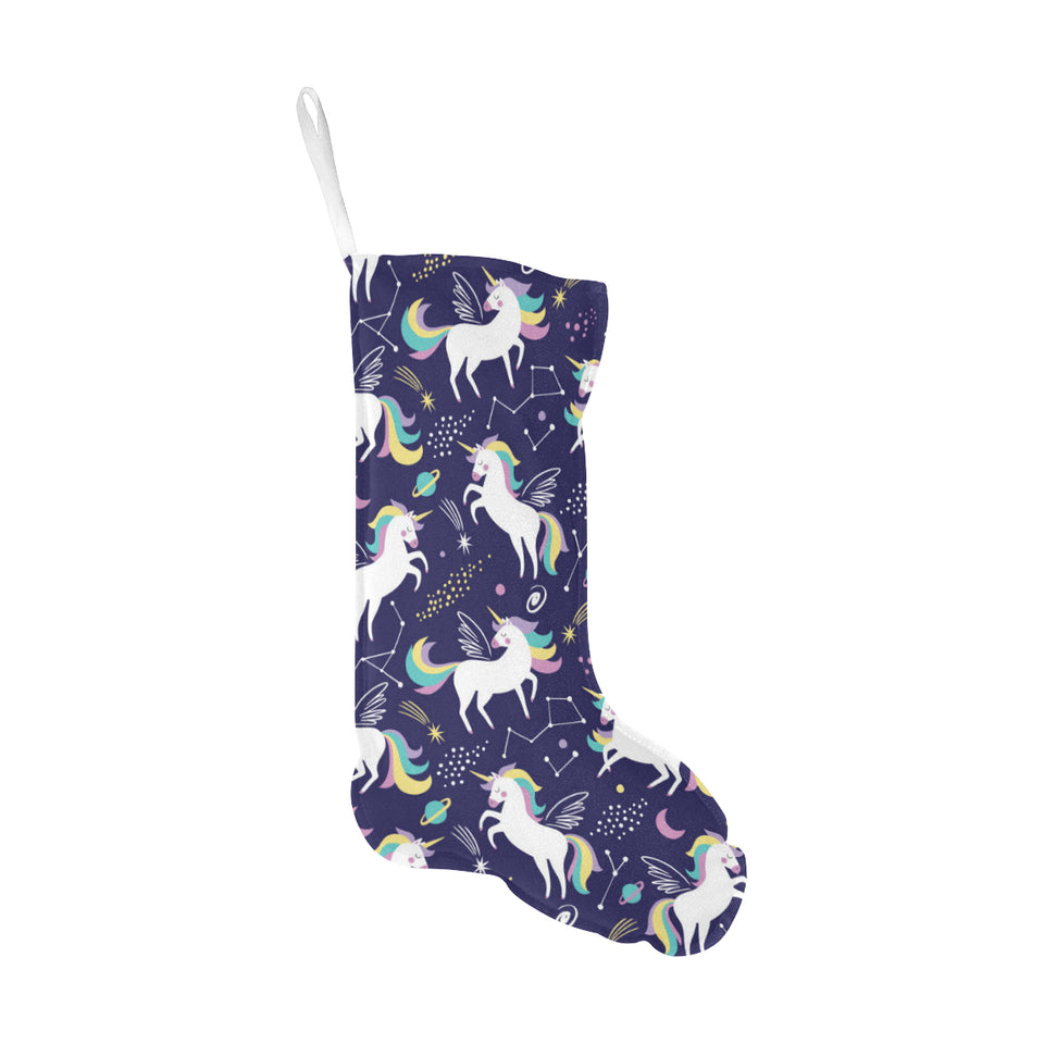 Hand drawn cute unicorn star planet Christmas Stocking