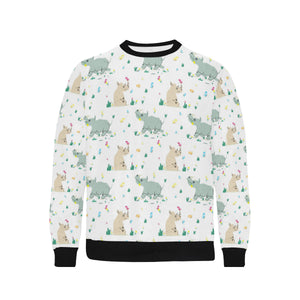 Cute Rhino pattern Men's Crew Neck Sweatshirt