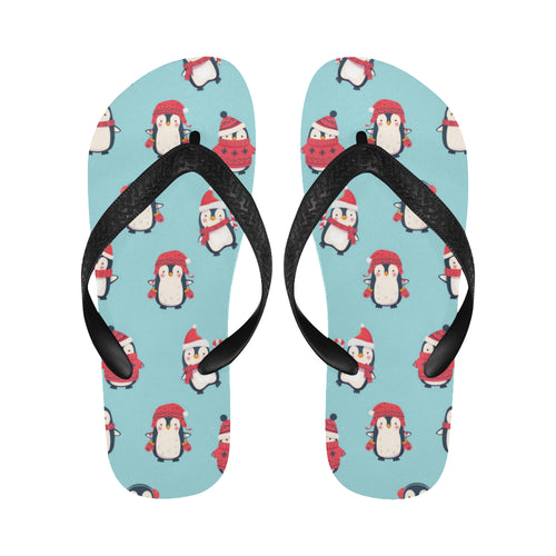 Cute penguin christmas  design pattern Unisex Flip Flops