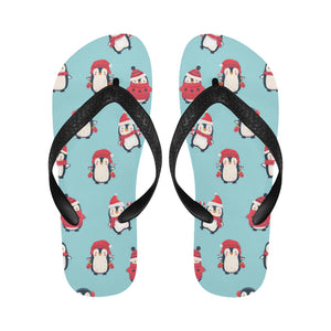 Cute penguin christmas  design pattern Unisex Flip Flops