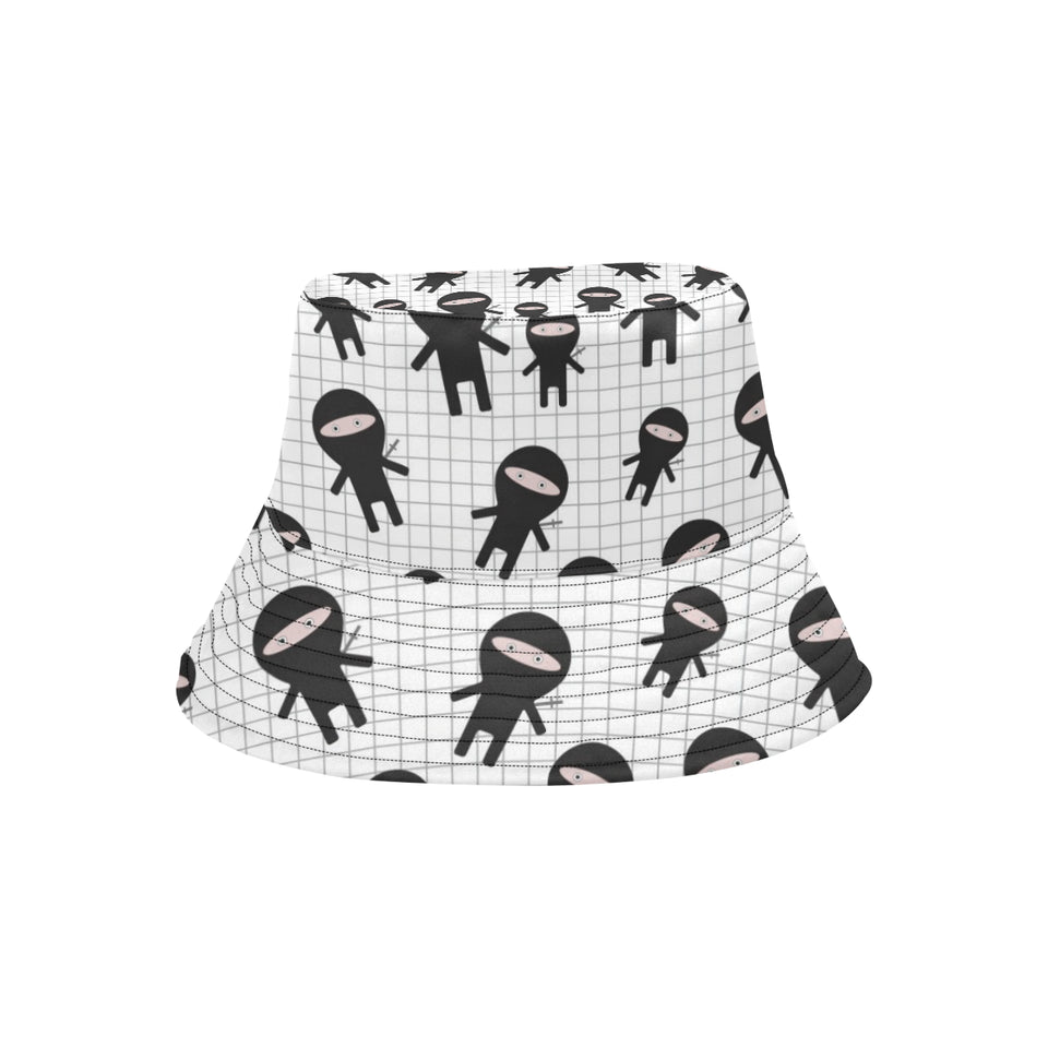 Ninja pattern plaid background Unisex Bucket Hat