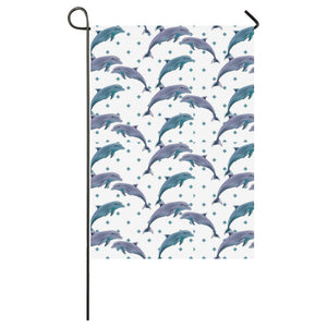 Dolphins pattern dotted background House Flag Garden Flag