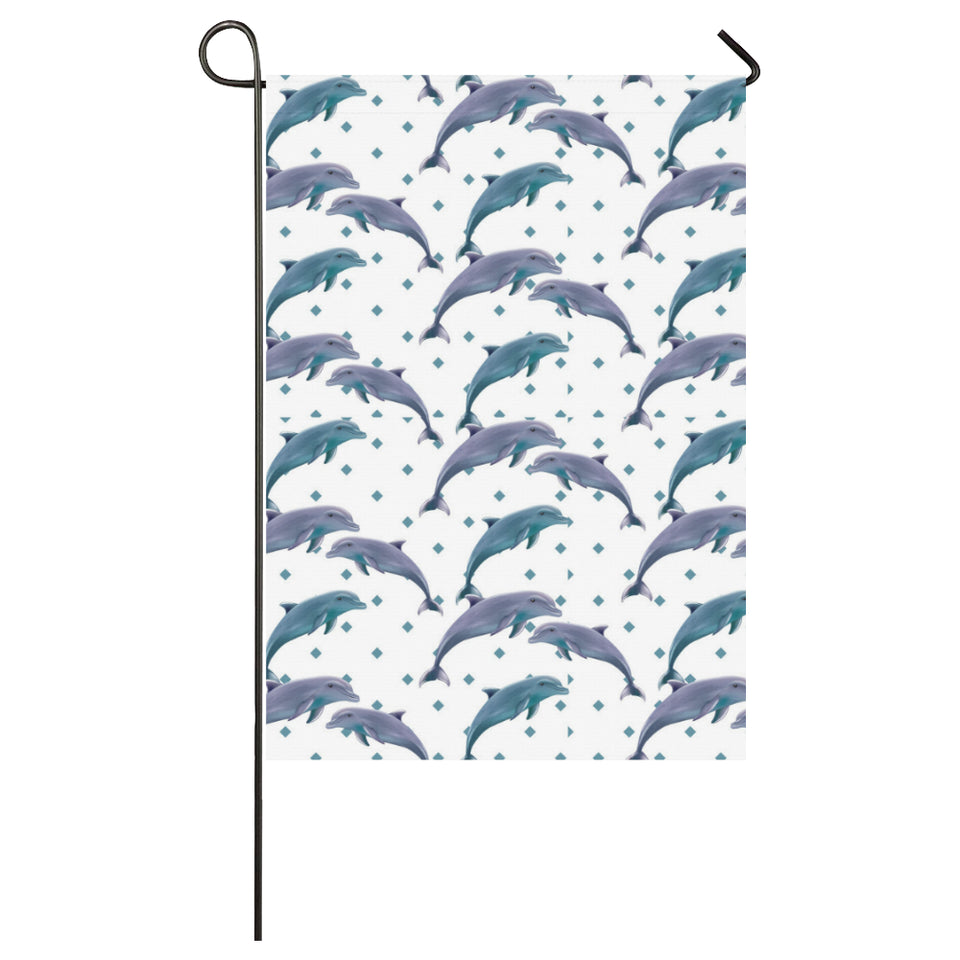 Dolphins pattern dotted background House Flag Garden Flag