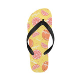Grapefruit yellow background Unisex Flip Flops