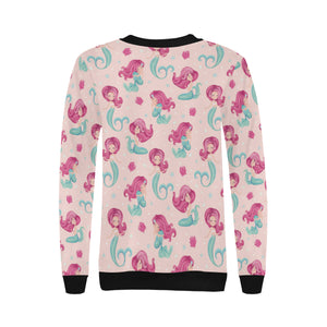 Cute little mermaid pattern Women's Crew Neck Sweatshirt