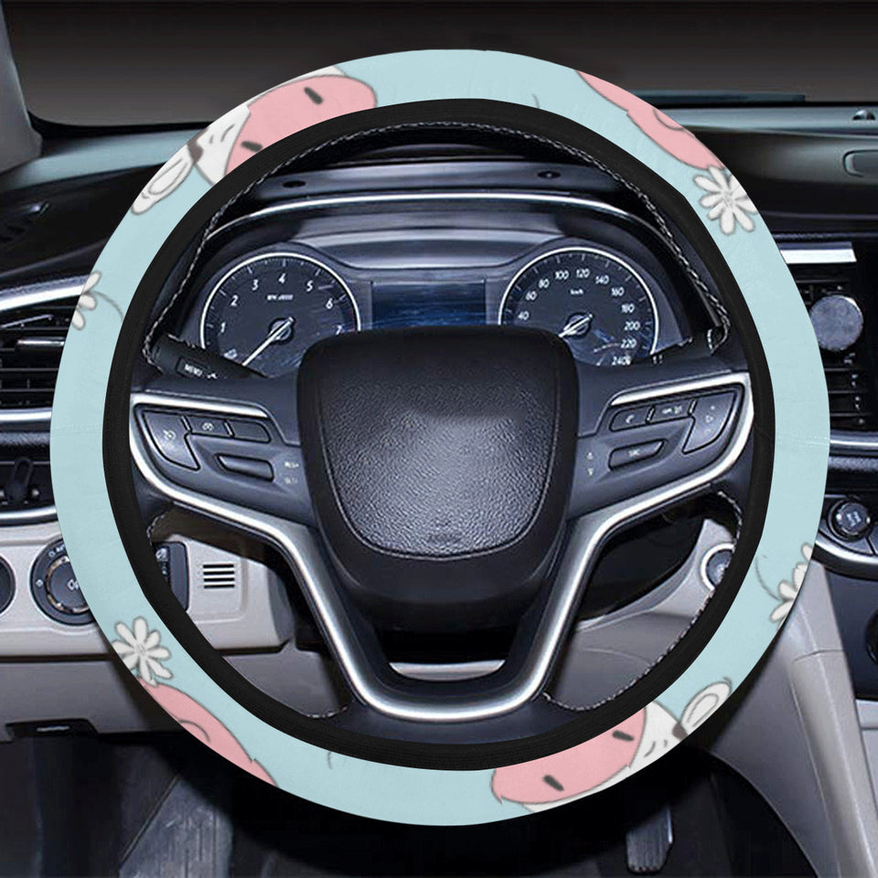 Cute cow flower pattern Car Steering Wheel Cover