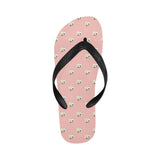 Cute hamster cheese pattern pink background Unisex Flip Flops