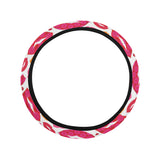 Lips Pattern Print Design 01 Car Steering Wheel Cover