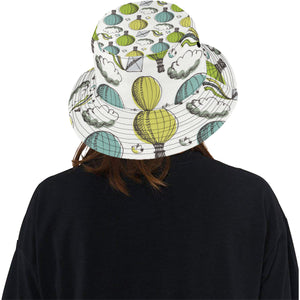 Hot Air Balloon Bird Cloud Pattern Unisex Bucket Hat