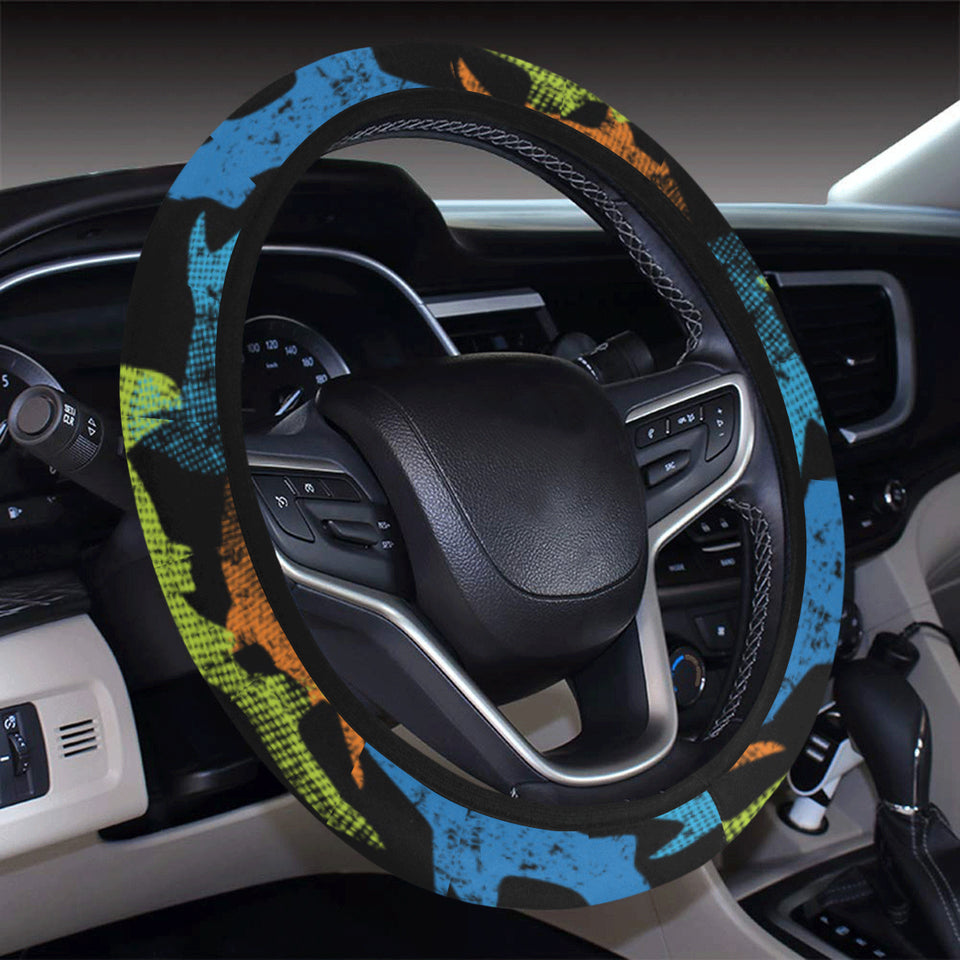 Colorful shark Car Steering Wheel Cover
