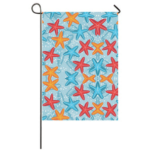 Blue red orange starfish pattern House Flag Garden Flag