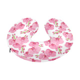 pink purple orchid pattern background U-Shaped Travel Neck Pillow