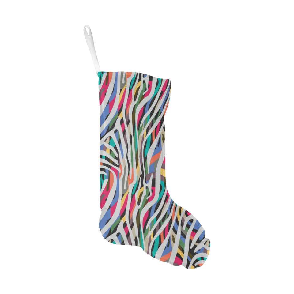 Colorful zebra skin pattern Christmas Stocking