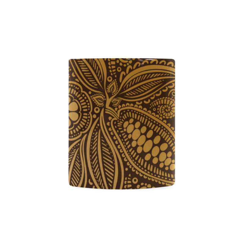 cacao beans tribal polynesian pattern background Classical White Mug (Fulfilled In US)