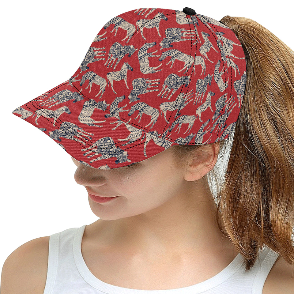 Zebra abstract red background All Over Print Snapback Cap