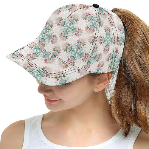 Square floral indian flower pattern All Over Print Snapback Cap