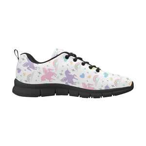 colorful unicorn rainbow heart pattern Women's Sneaker Shoes