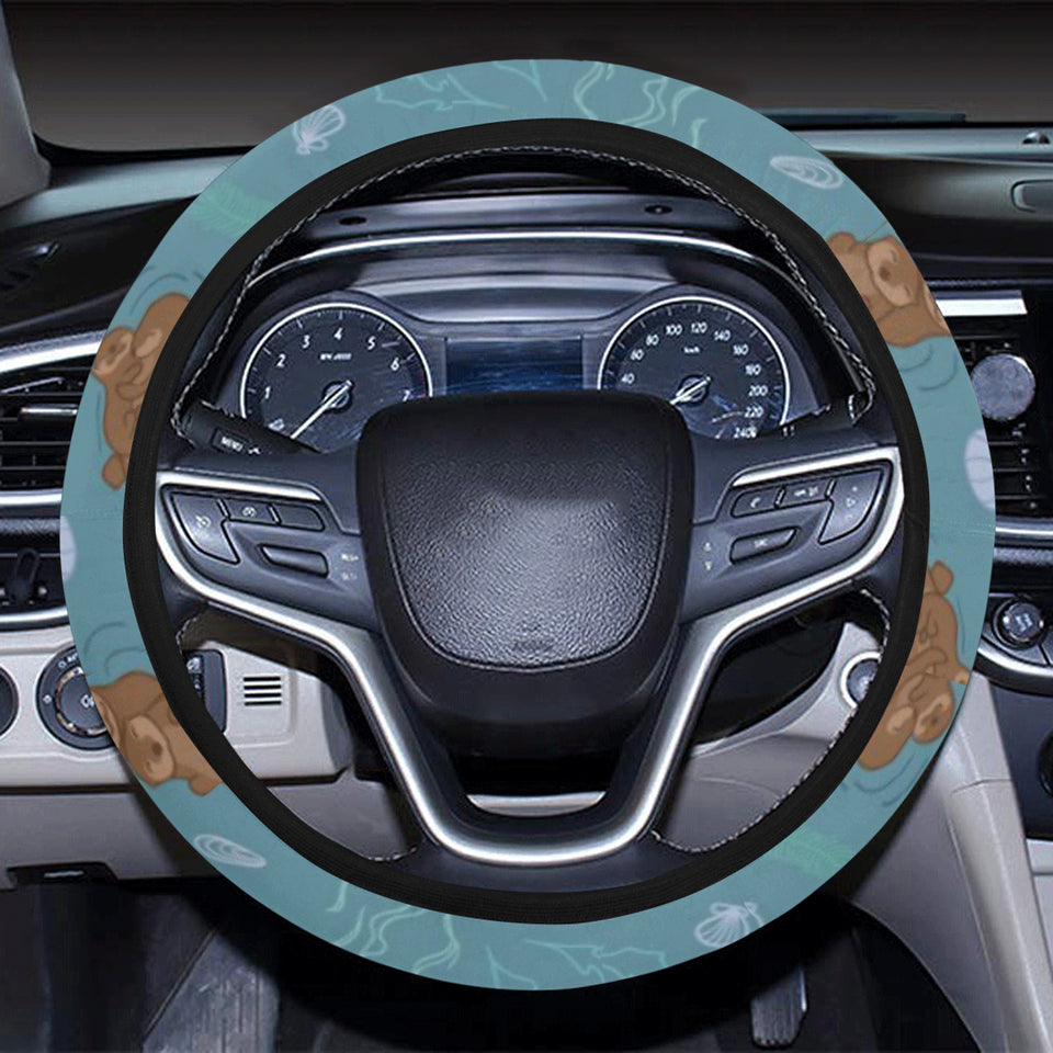 Sea otters pattern Car Steering Wheel Cover