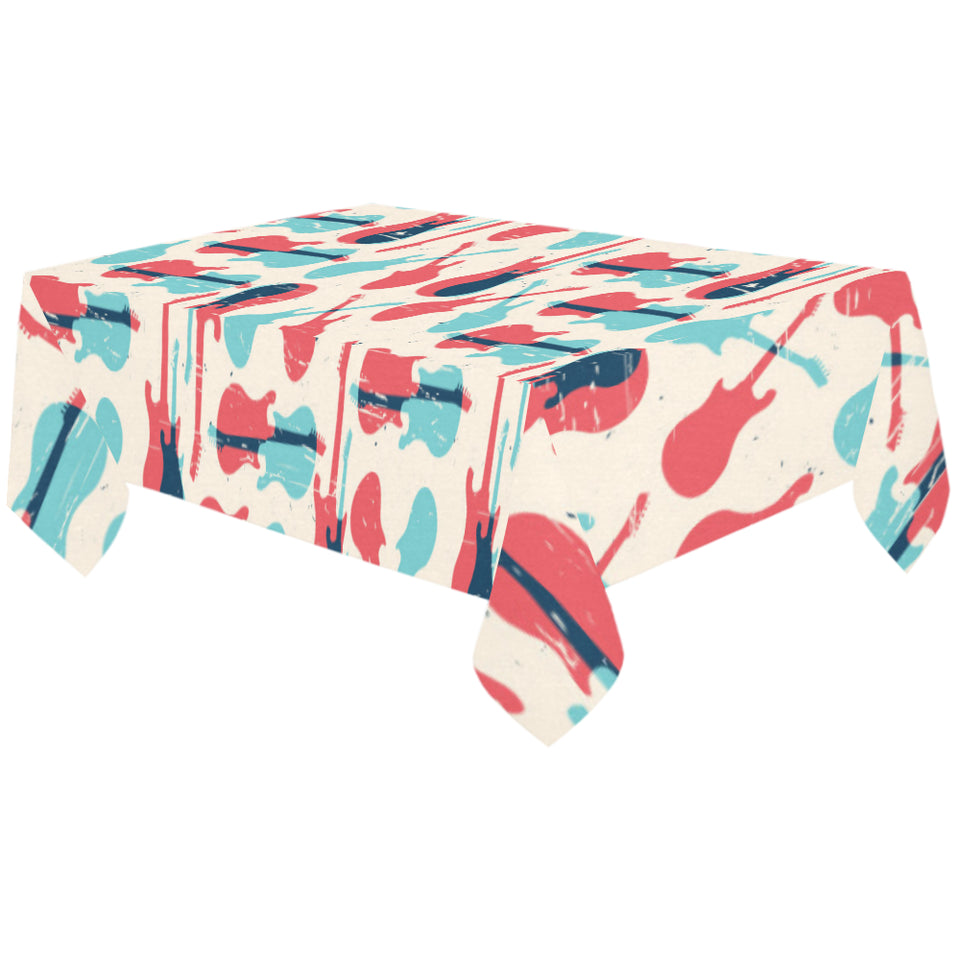 Red Blue guitar pattern Tablecloth