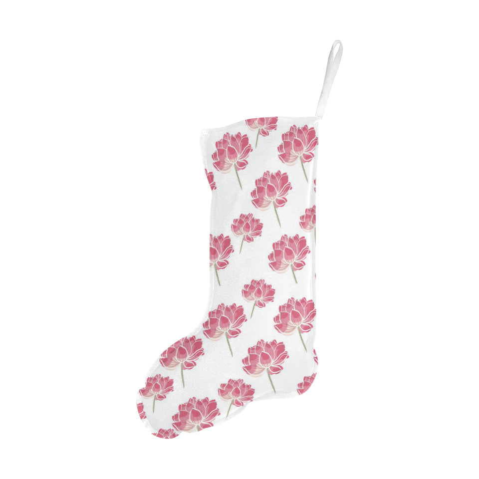 Pink lotus waterlily pattern Christmas Stocking