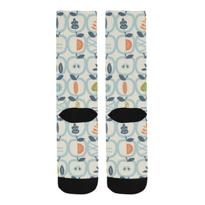 apples leaves pattern Crew Socks